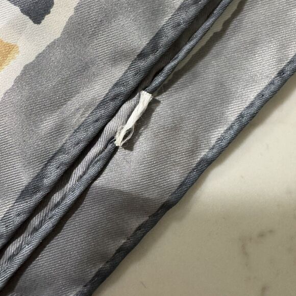 Scarves by Vera Scarf Square 26" Gray White Brown Stripes Geometric - Picture 4 of 4